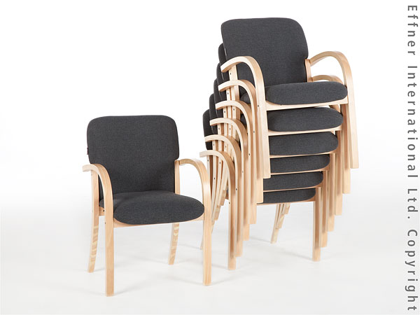 Polstersessel Altenheim Senioren Comfort Sessel bequemer Altenheim Stapelsessel aus Holz gepolstert mit Armlehnen