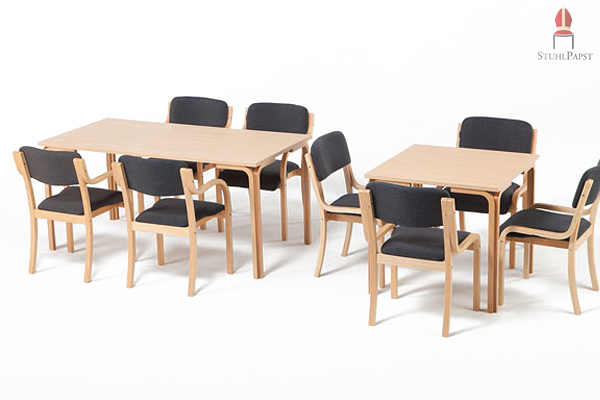 Qualitäts Massivholz quadratische Objekttische Comfort Holz Objekttisch mit massiver Holztischplatte