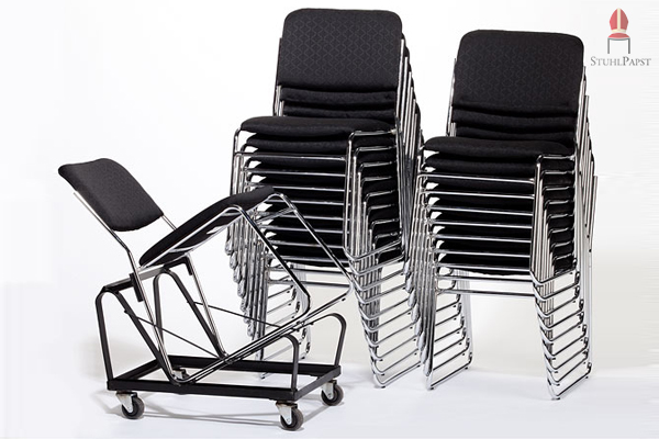 Objekt Kufen Stapel Stühle mit Transportwagen Euro Kufen Stapelstühle für Objekte mit Stuhl Transportwagen