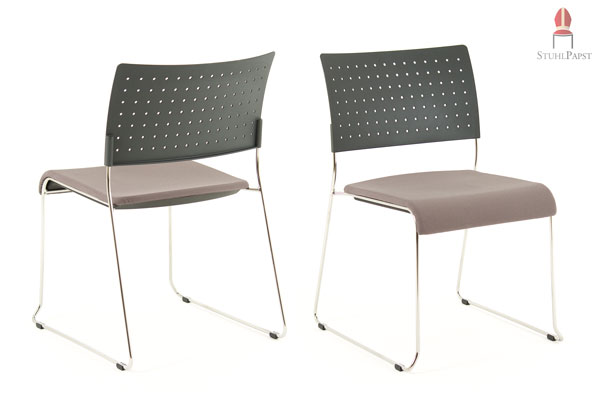 Stapel Stühle für den Wartezimmerbereich Juwel SI günstige Kufen Kunststoff Stapelstühle mit Sitzpolster