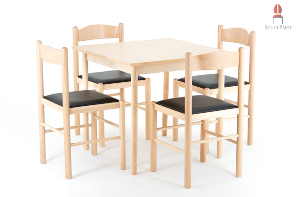 Kantinen Tische mit vier Stühlen günstig Modell Koblenz günstige Kantinen Ausstattung Möbel Tische und Stühle