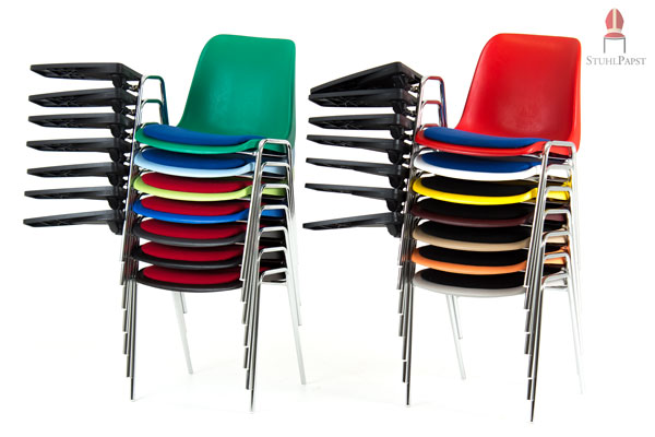 Seminarstühle mit klappbarer Schreibplatte Milano CO Seminar Stühle mit Klapptisch Schreibtablar Schreibplatte
