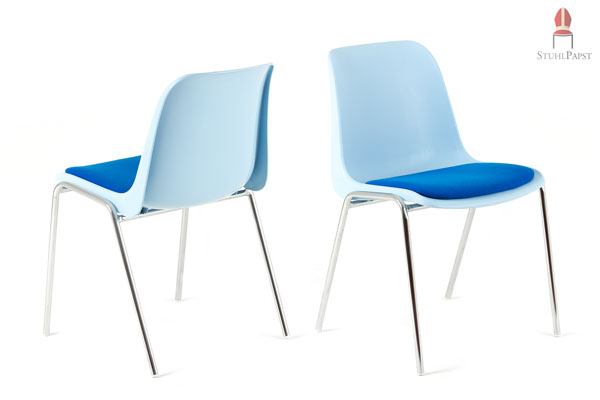 Stabile Schalenstühle mit Sitzpolster Milano SI stapelbare Schalenstühle aus Kunststoff mit Sitzpolster