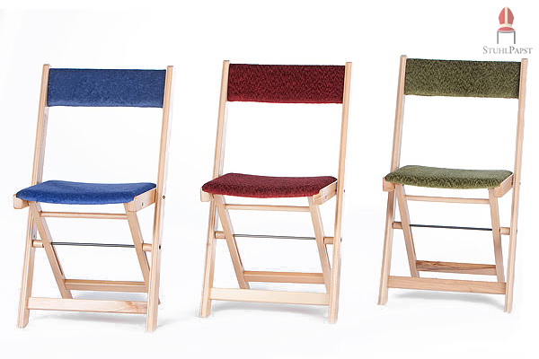 Günstige gepolsterte Holz Klappstühle X-tra massiv Holzklappstühle aus Buche Holz mit Sitzpolster ausgestattet