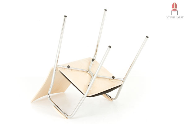 Holzschalenstuhl Sitzfläche gepolstert Zamba günstiger Holz Schalenstuhl bequem mit Sitzpolster hoch stapelbar Designer Holzstuhl Designer Holzstühle